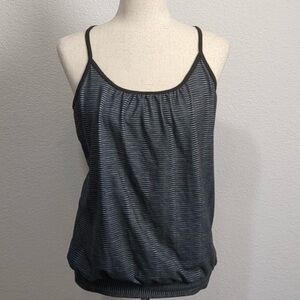 PrAna Racerback Tank Top Gray Print size Medium